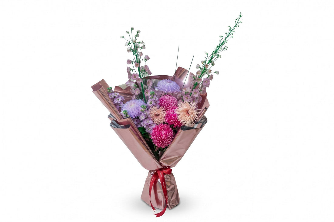 Violet Elegance hand-tied bouquet by FLORAL